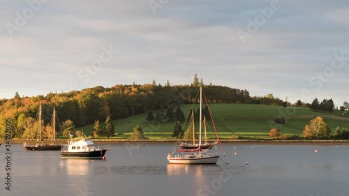 LUNENBURG NOVA SCOTIA HARBOUR BOATS SUNRISE ( TIME-LAPSE)
