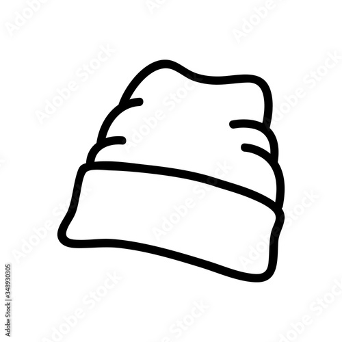 wide lapel beanie icon vector. wide lapel beanie sign. isolated contour symbol illustration