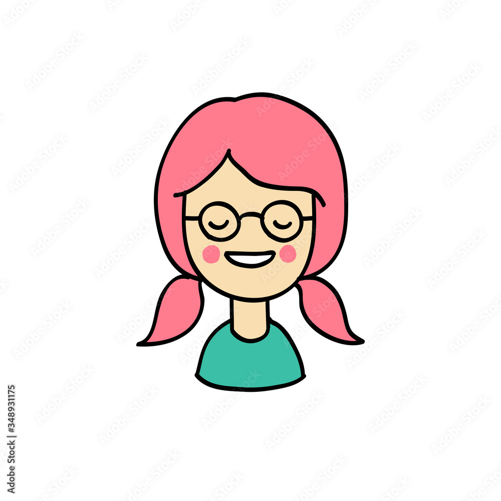 girl avatar doodle icon girl avatar doodle icon