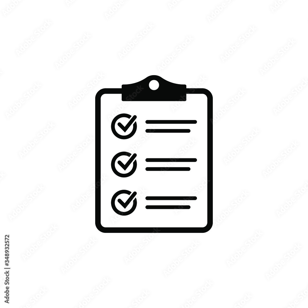 Clipboard with checklist icon, symbol for web site and app design. Vector illstration. Clipboard with checklist icon, symbol for web site and app design. Vector illstration.