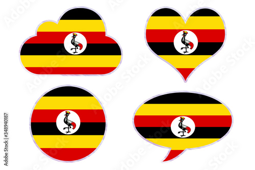 Uganda flag in different shapes Free Download Uganda flag in different shapes - GFXLoad