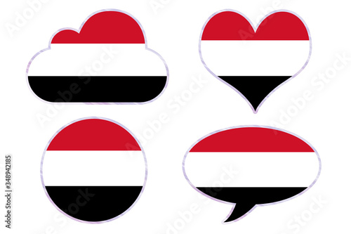 Yemen flag in different shapes