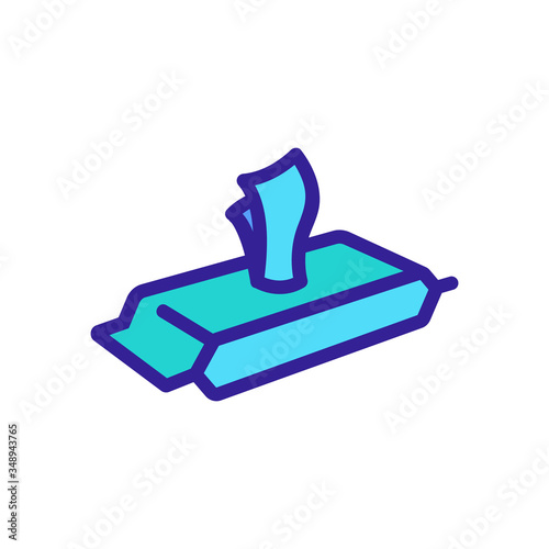 pack of wet wipes view at angle icon vector. pack of wet wipes view at angle sign. color symbol illustration