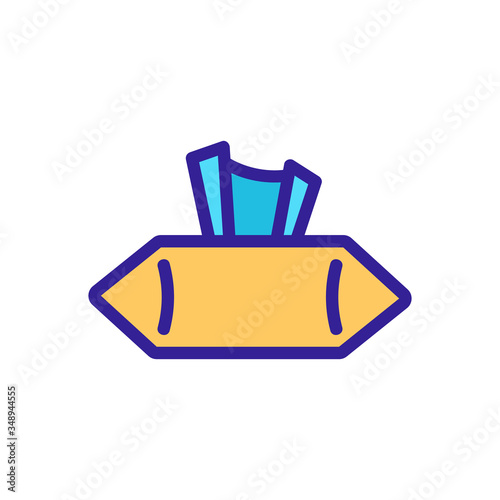 pack of dry wipes side view icon vector. pack of dry wipes side view sign. color symbol illustration