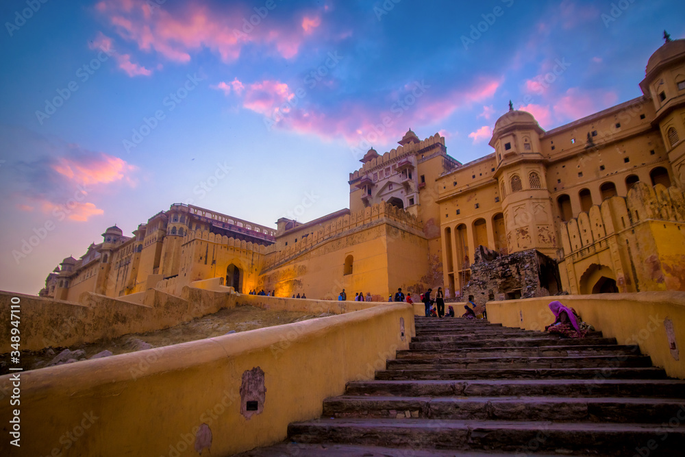 Amber Fort On the Sunset ,in Jaipur, Rajasthan, India 