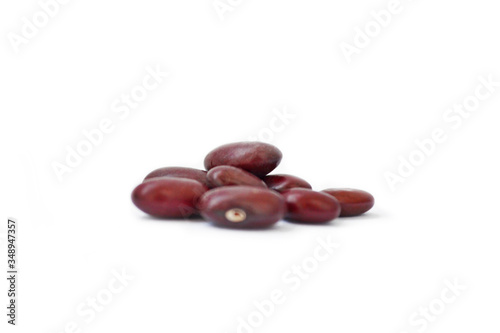 pile of beans on the white background