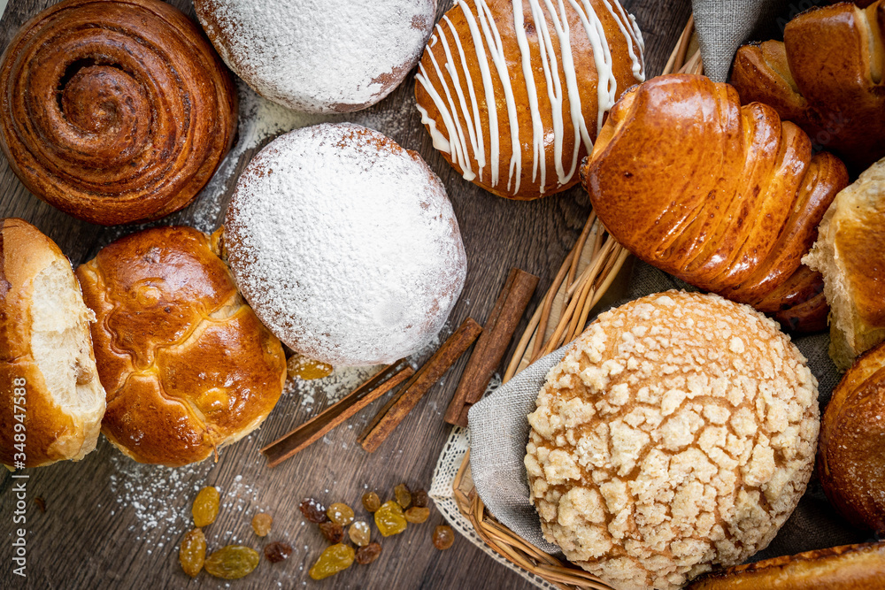 Fresh bakery, sliced bread on a wooden backround Fresh bakery, sliced bread on a wooden backround