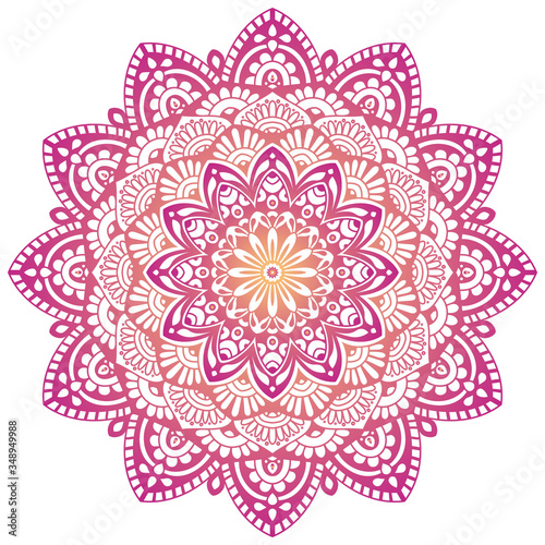 Vector round abstract circle. Mandala style. Decorative element, colored circular design element.