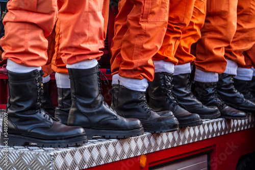 Firefighters during an emergency in Buenos Aires city.