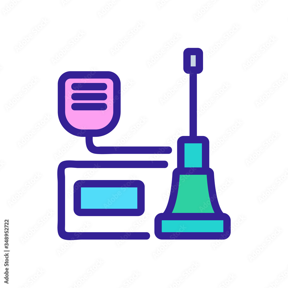 walkie talkie device with signal tower icon vector. walkie talkie device with signal tower sign. color symbol illustration