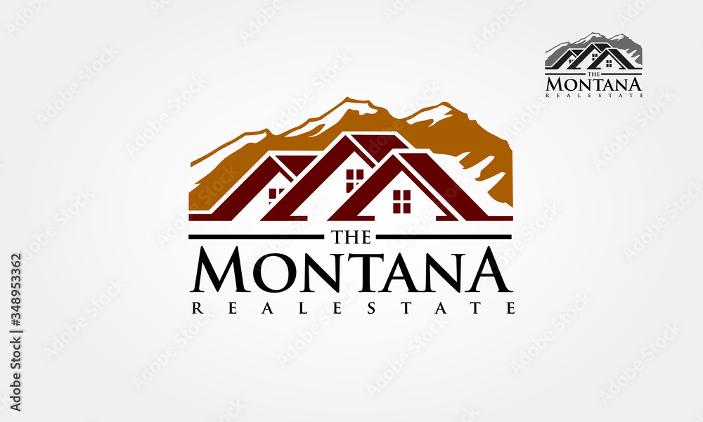 The Montana Real Estate Vector Logo Template. Logo for the resort in