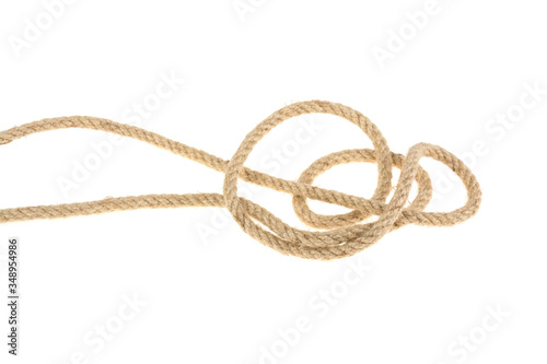 flax rope isolated on white background.