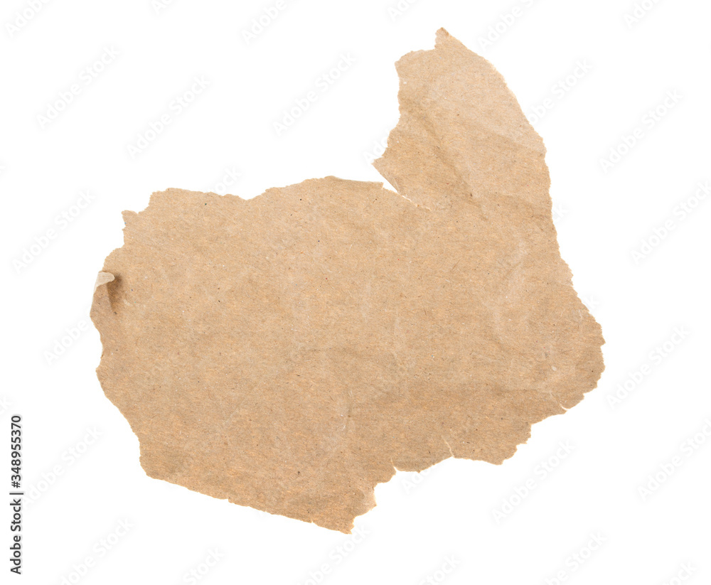 texture piece of crumpled paper on a white background, isolated. texture piece of crumpled paper on a white background, isolated.