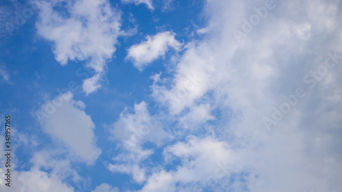 beautiful clouds on summer day, fill blue sky