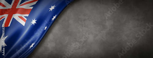 Australian flag on concrete wall banner