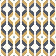 Deken met foto Jaren 50 patronen Ogee seamless vector curved pattern, abstract geometric background. Mid century modern wallpaper pattern.  © Slanapotam
