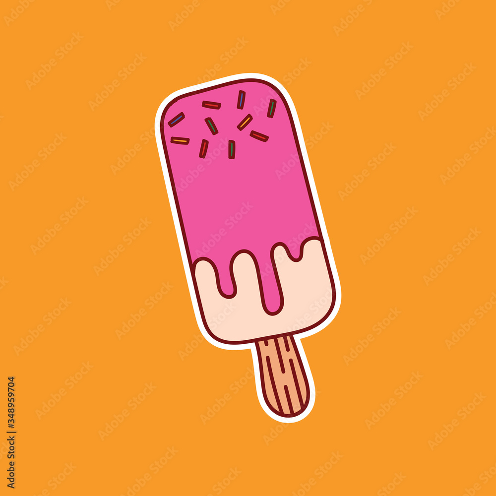 ice cream illustration for logo, icon and sticker