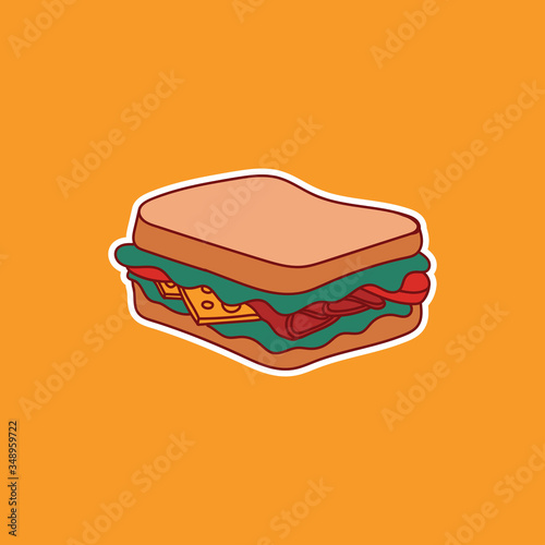 sandwich illustration for logo, icon and sticker