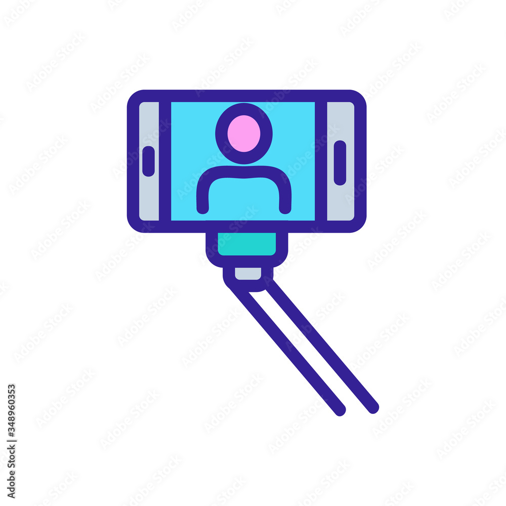 showing person selfie on phone icon vector. showing person selfie on phone sign. color symbol illustration showing person selfie on phone icon vector. showing person selfie on phone sign. color symbol illustration