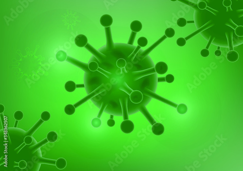 corona virus disease close up vector , COVID 19 Inflection  