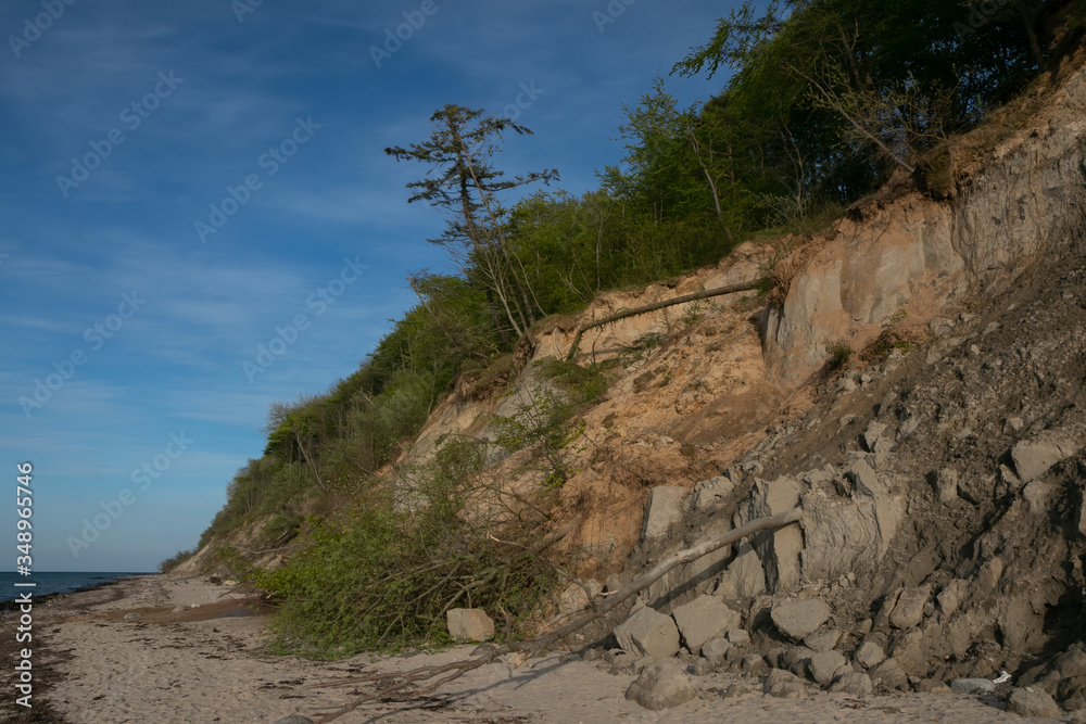 soft cliff coast, coastal erosion, Baltic Sea