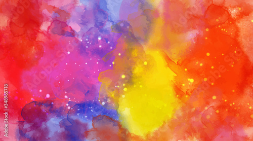 Colorful splash watercolor. Watercolor backdrop. Colorful background watercolor. Abstract colorful splash watercolor on white background. Purple pink background watercolor. 