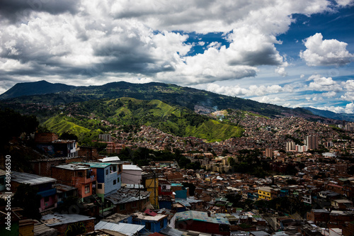 Medellín, Antioquia / Colombia August 07, 2017. La Commune No. 13 San Javier is one of the 16 communes of the city of Medellín, Colombia. It is located west of the Western Central Zone of the city © alexander