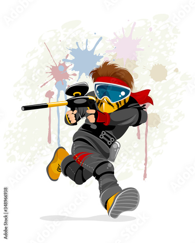 Running paintball player