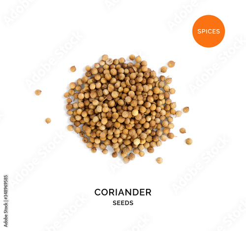 Creative layout made of coriander on white background.Flat lay. Food concept.
