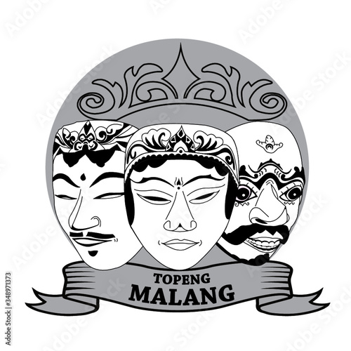 Topeng malang of traditional traditional culture of Java, Indonesia