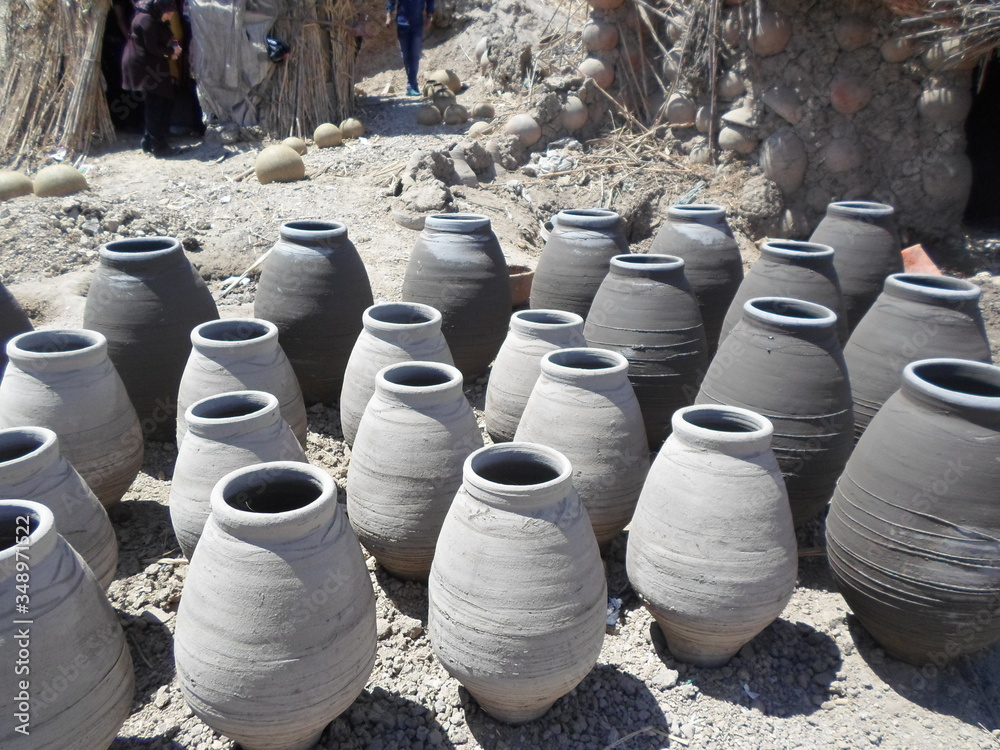 Pottery during manufacture in Fayoum - Egypt Pottery during manufacture in Fayoum - Egypt