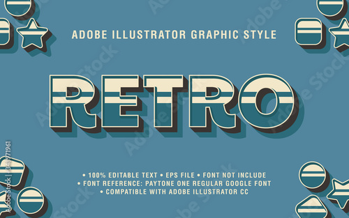 Retro Text Effect Graphic Style Vector