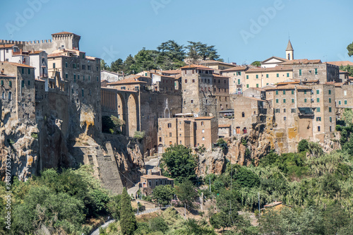 Landscape of Pitigliano  little town in Tuscany