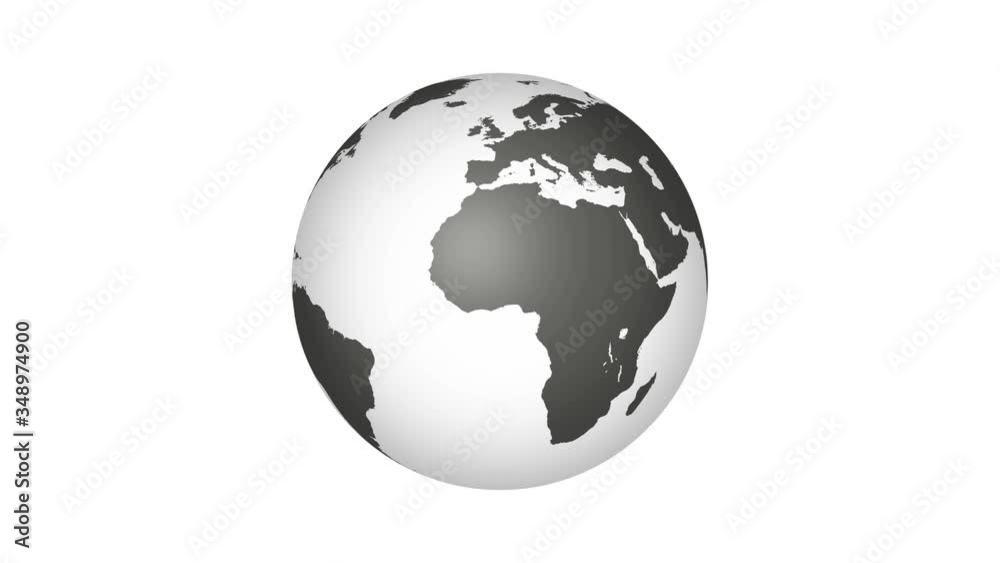earth black and white globe animation earth black and white globe animation