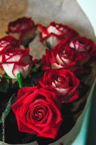 beautiful bouquet of red roses

