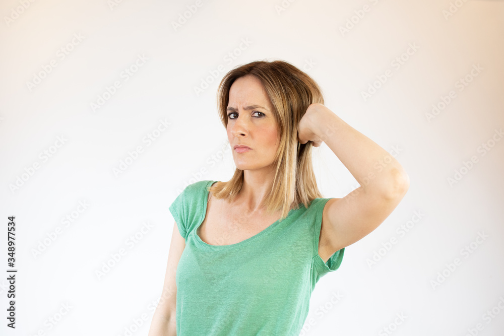 Beautiful woman making gesture and surprised Beautiful woman making gesture and surprised