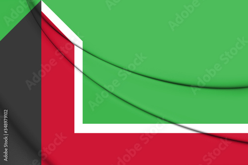 3D Flag of Leusden (Utrecht province), Netherlands. 3D Illustration.  photo