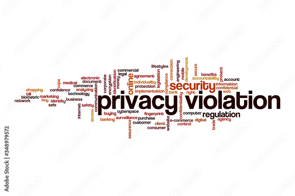 Privacy violation cloud concept Privacy violation cloud concept