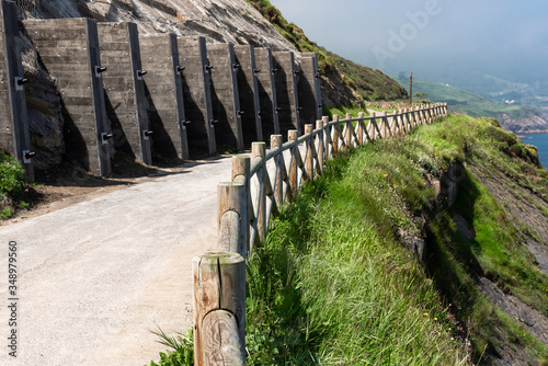 Itsaslur greenway, along the coastal Way of St. James, Basque Country, Spain photo