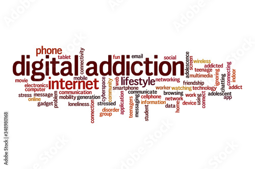 Digital addiction cloud concept