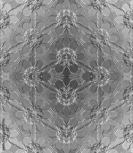 Floral background. Damask.  Silver and grey leaves seamless pattern. Vintage ornament template.  Paisley elements. Great for fabric, invitation, background, wallpaper, decoration, packaging.