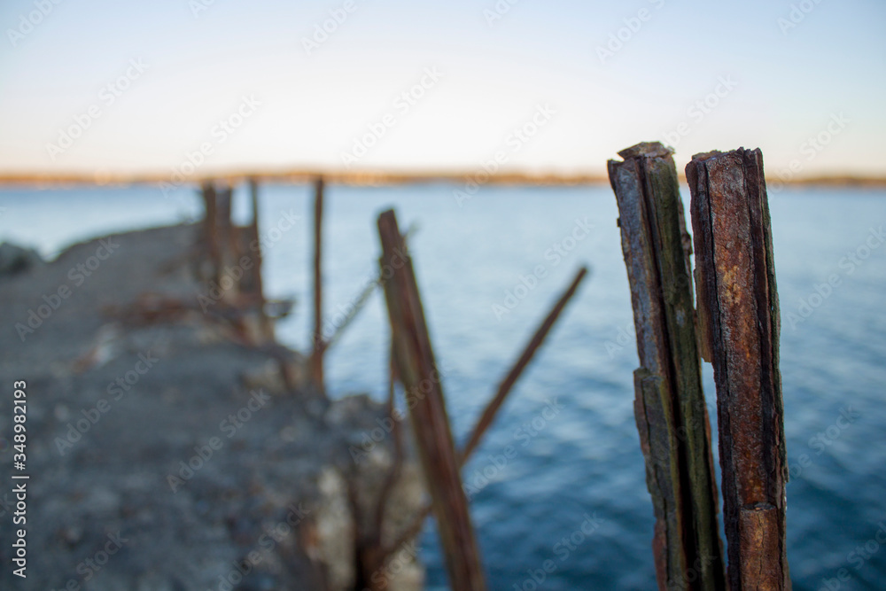 old concrete pier on the island