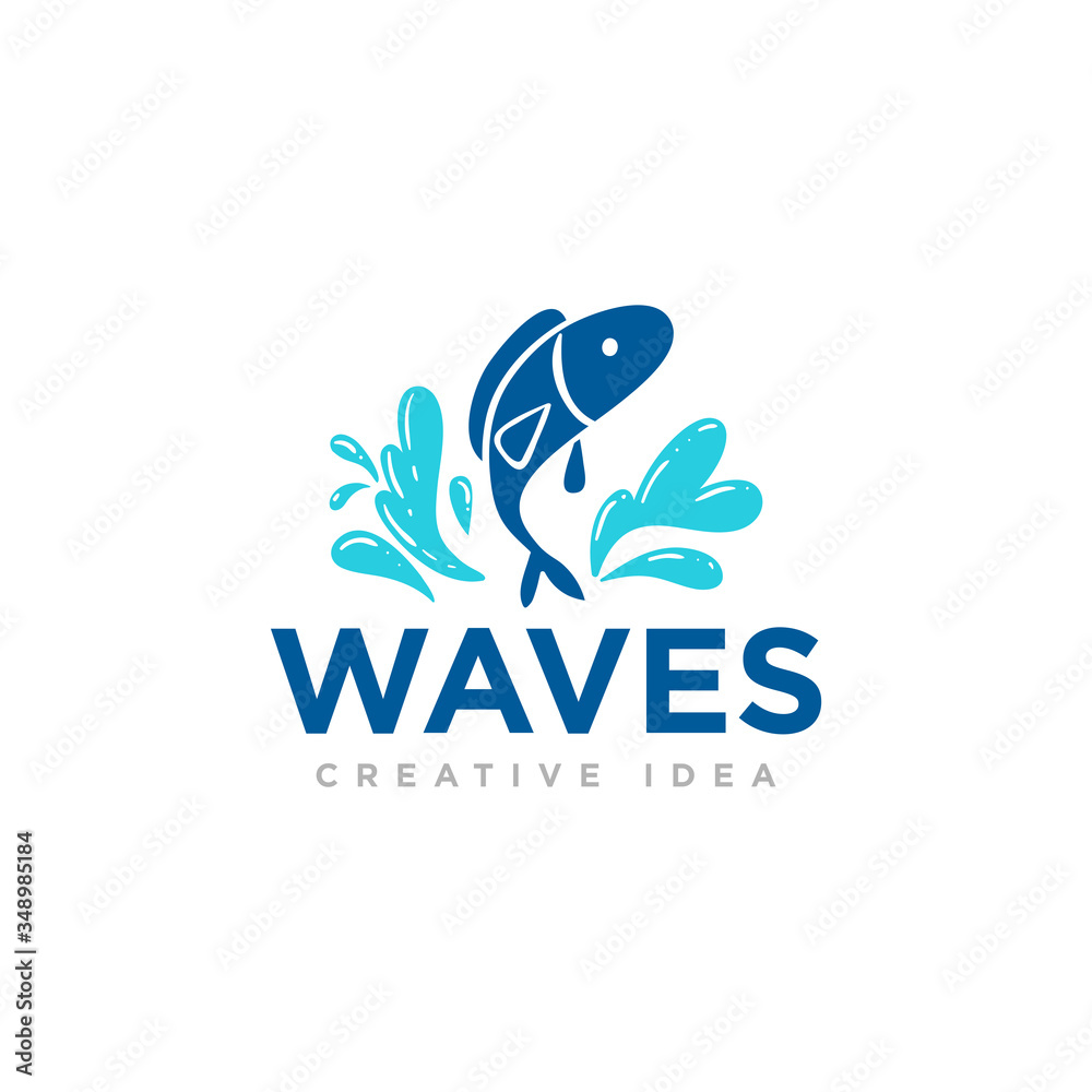 Fototapeta premium Waves Logo Icon Design Vector