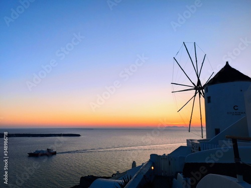 windmill at sunset