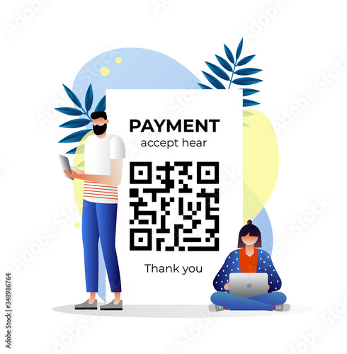 QR code scanning vector illustration concept