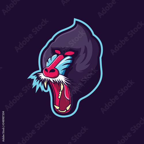Obraz na płótnie baboon head mascot logo design