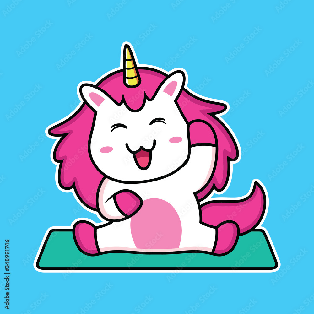 cute unicorn cartoon doing yoga cute unicorn cartoon doing yoga