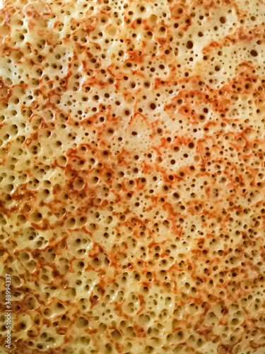 The texture of fried thin pancake