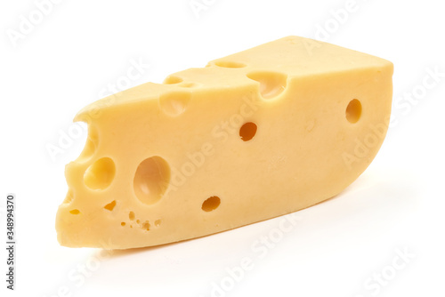 Swiss cheese, isolated on white background