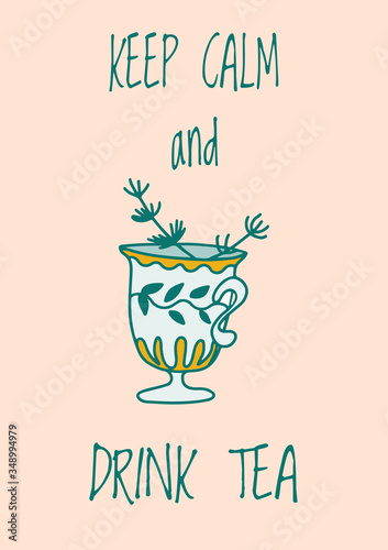 Vector collection of postcard in teatime subjects. Set of posters with teapot, kettle and lettering. Perfect for greetings, cards, congratulations, warm wishes, tea shop or store